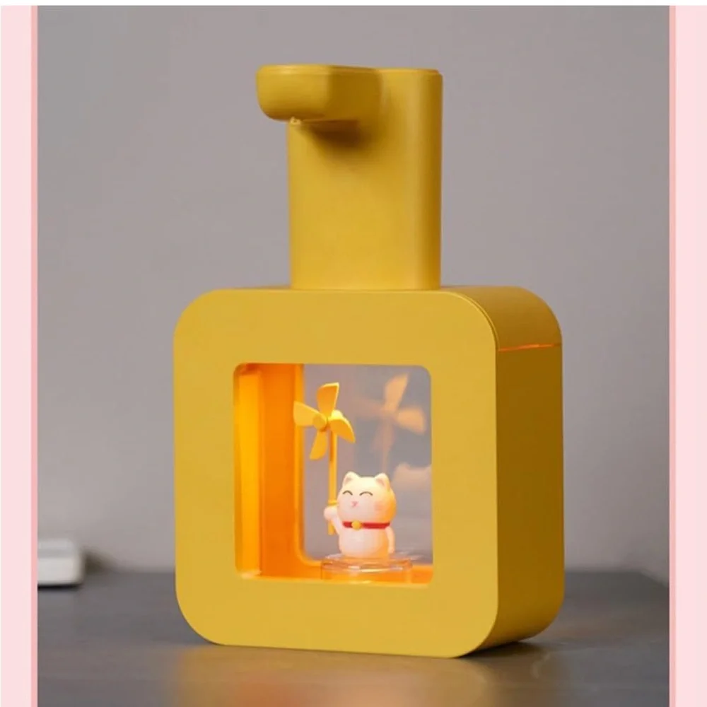 Touchless Automatic Sensor Yellow Soap Dispenser with Cat
